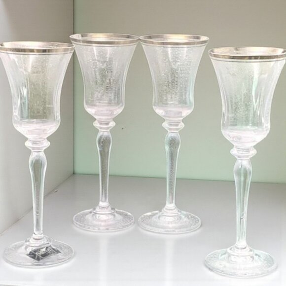 MIKASA Wine Goblets Jamestown Platinum Set of 4 - Picture 1 of 3